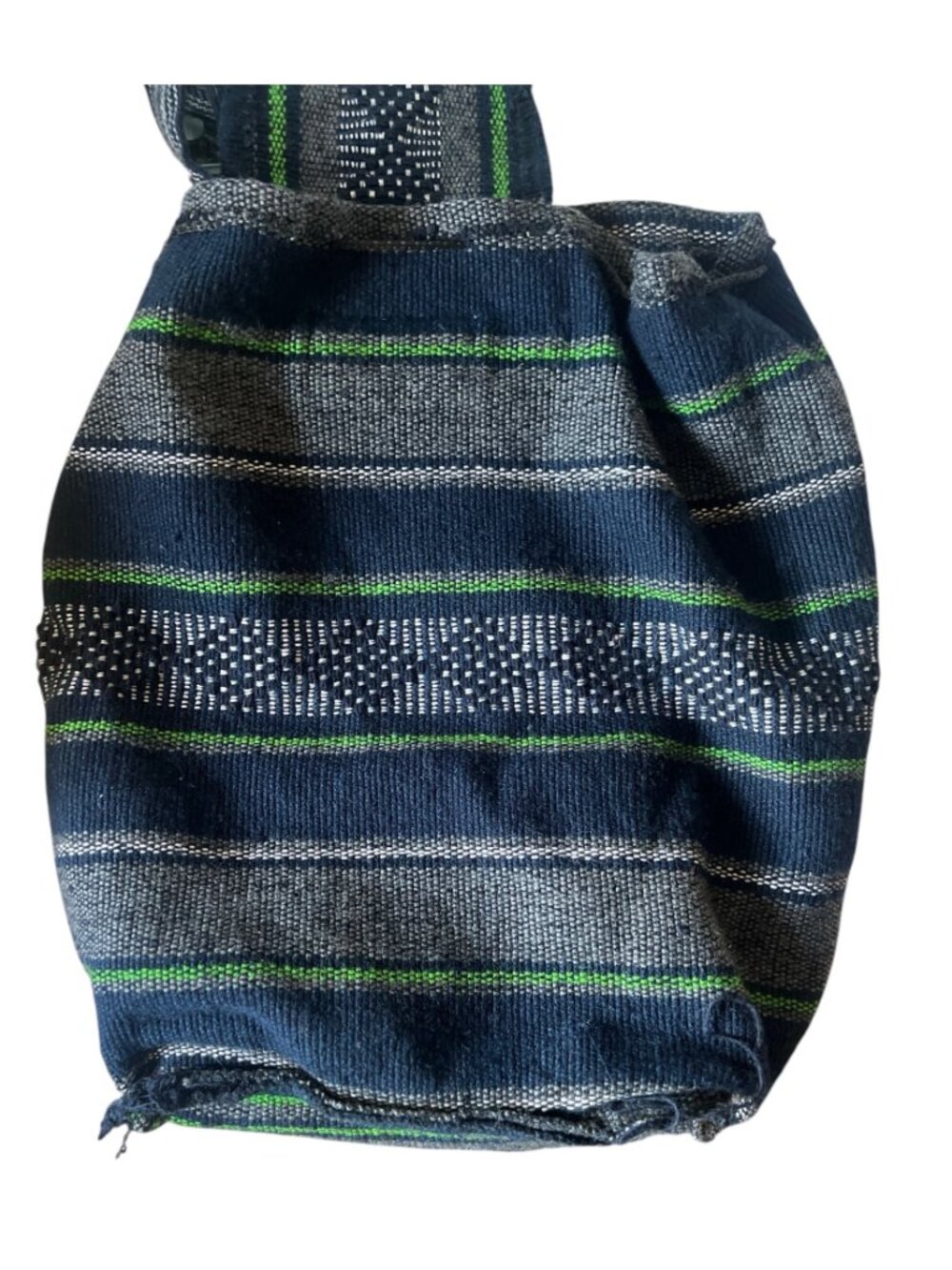 Seattle Seahawks Woven Backpack Black White w Navy Green Logo 15x15x6 30" Straps - Picture 2 of 8